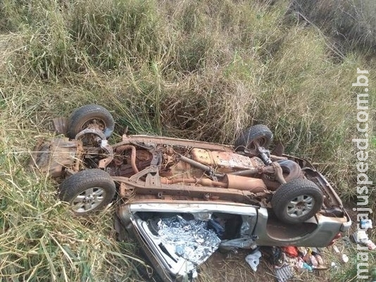 Empresário e filha morrem em capotamento na BR-163 entre Caarapó e Juti