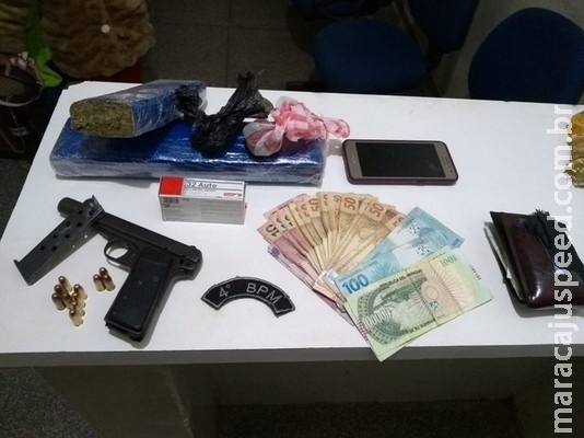 Homem é preso com pistola, munições e droga após agredir e ameaçar esposa de morte em MS