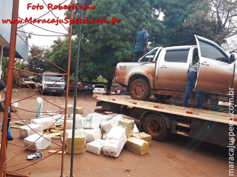 Maracaju: Polícia Militar apreende mais de 1 tonelada de maconha em caminhonete Hilux na Rodovia MS-164