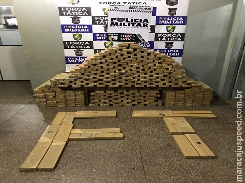 Motorista e passageiro são presos em MT com quase 400 kg de maconha trazidos de MS