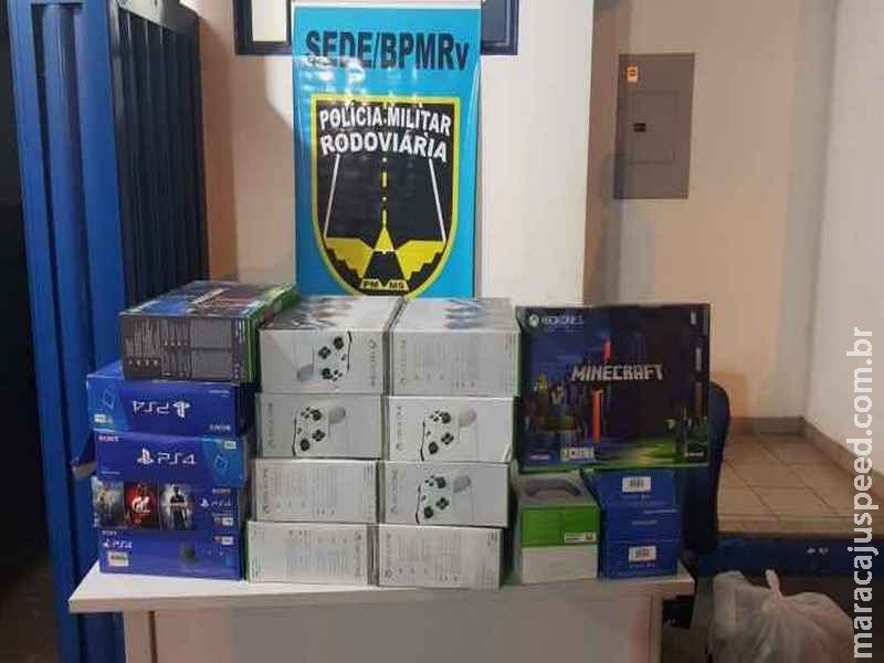 Comprou no Paraguai e perdeu: videogames e celulares sem nota são apreendidos pela PM