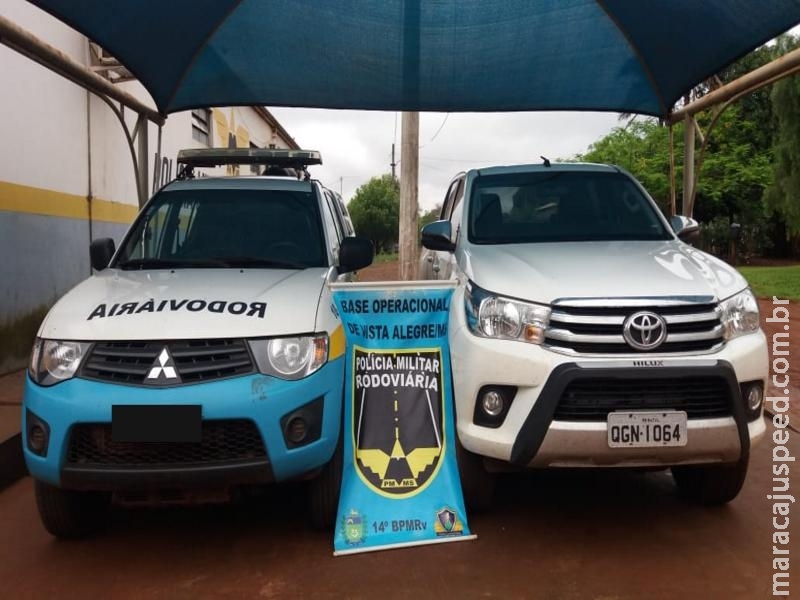 Maracaju: Base PRE Vista Alegre recupera caminhonete Hilux e prende autor por receptação e uso de documento falso na MS-164 Maracaju: Base PRE Vista Alegre recupera caminhonete Hilux e prende autor por receptação e uso de documento falso na MS-164