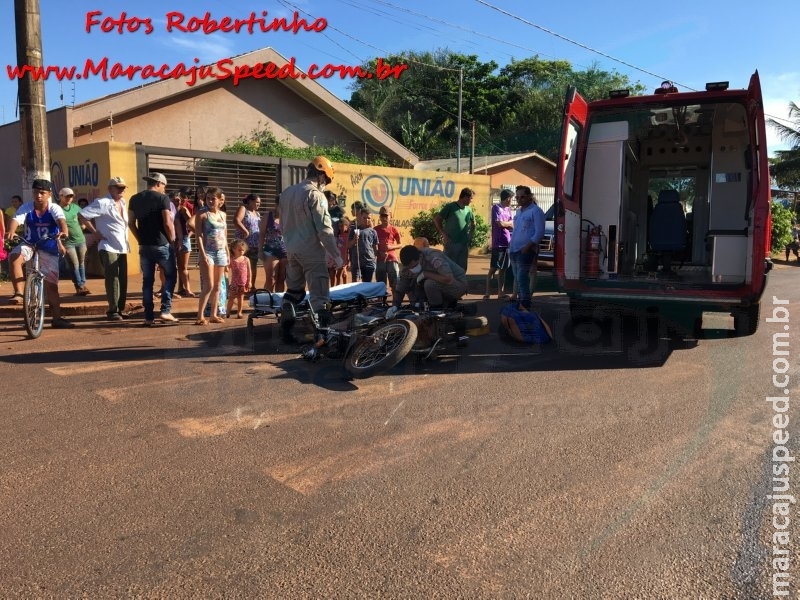 Maracaju: Jovem que completou 18 anos do sexo feminino conduzindo motocicleta se envolve em acidente com veículo na Vila Juquita