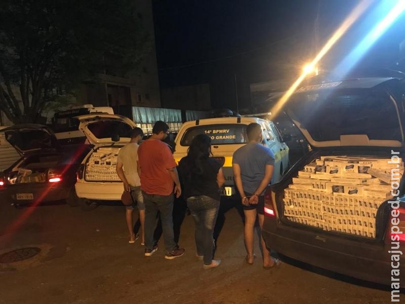 Maracaju: PRE apreende comboio de contrabando de cigarros. Veículos estavam estacionados em frente hotel Maracaju: PRE apreende comboio de contrabando de cigarros. Veículos estavam estacionados em frente hotel