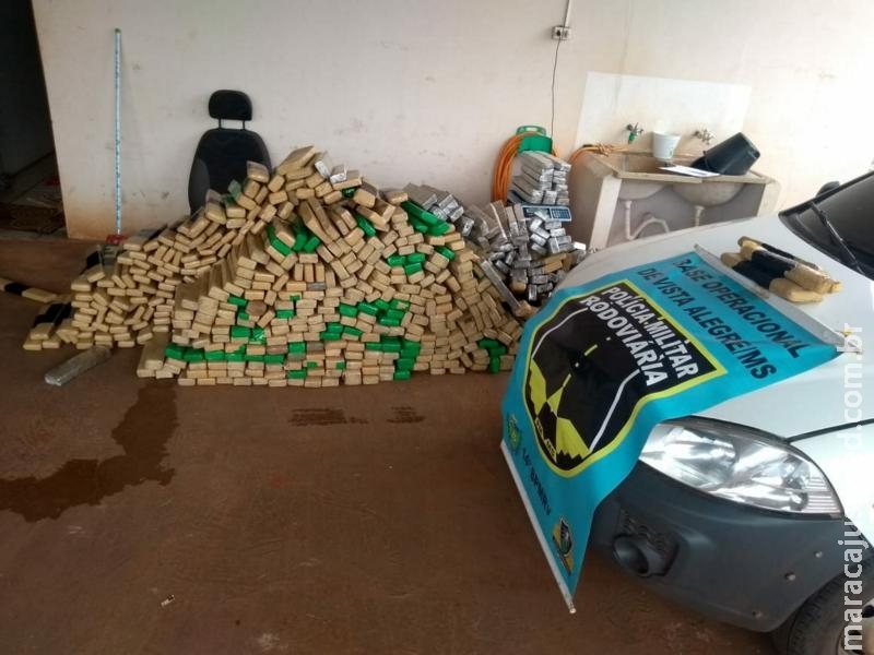 Maracaju: PRE encontra pick-up recheada com 811 kg de maconha na MS-462