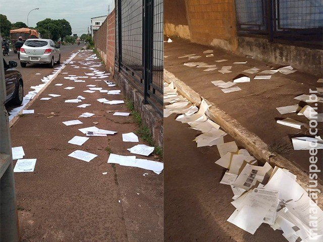 Avenida de Campo Grande amanhece forrada de documentos da Justiça