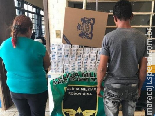Durante curso na MS-164, policiais apreendem cigarros em abordagem