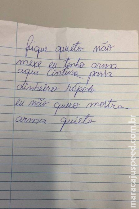 Homem se apresenta como surdo, entrega bilhete anunciando assalto e vai preso Homem se apresenta como surdo, entrega bilhete anunciando assalto e vai preso