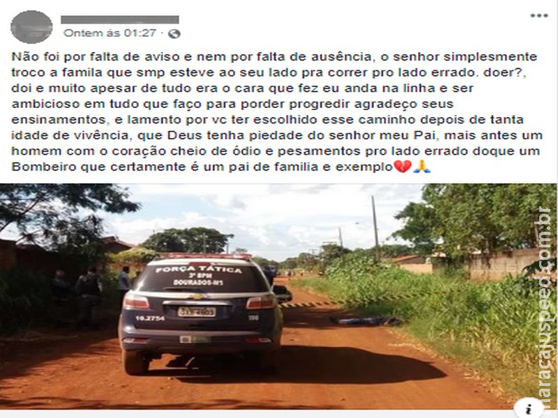 Jovem faz desabafo sobre a morte do pai em confronto: “lamento por você ter escolhido esse caminho”
