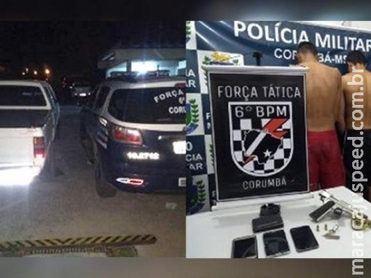 Perseguido por vítima, trio é detido após roubo de caminhonete para o PCC