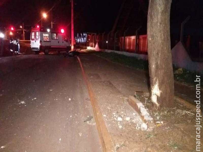 Trio furta moto, bate em árvore e adolescente morre