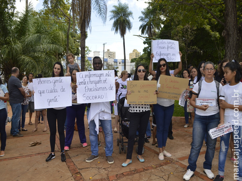 Enfermeiros de MS em protesto, afirmam  que os 2 suicídios indicam pressão no setor