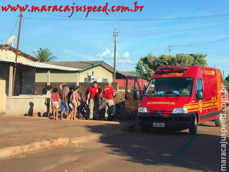 Maracaju: Criança sofre escoriações após o pé entrar no raio da bicicleta