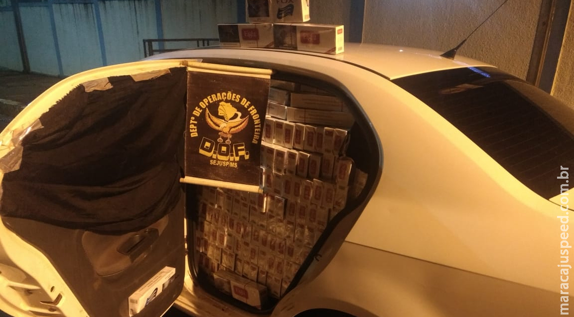 Maracaju: DOF apreende veículo carregado com 2000 mil pacotes de cigarros Maracaju: DOF apreende veículo carregado com 2000 mil pacotes de cigarros