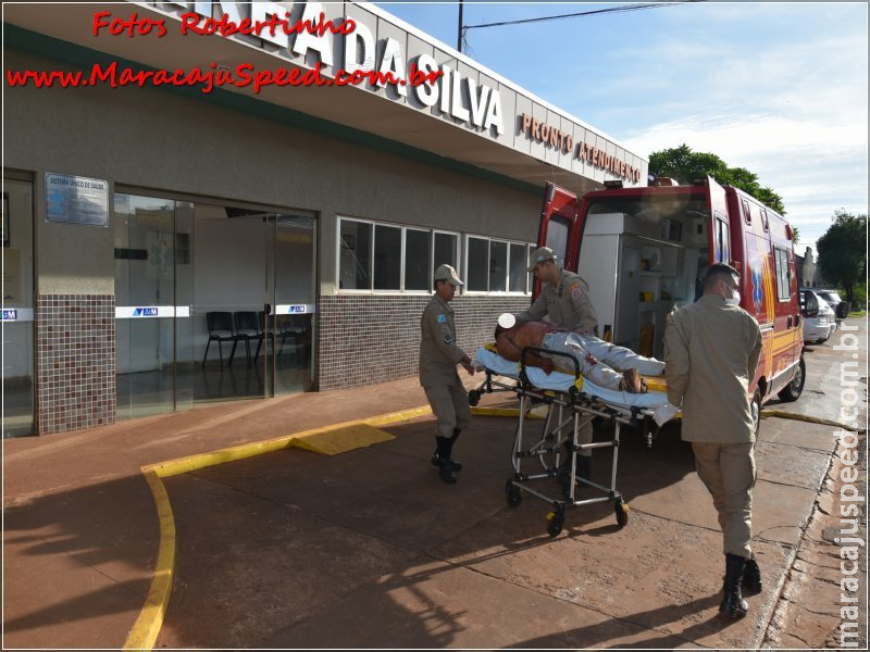 Maracaju: Homem é esfaqueado no pescoço e peito. Bombeiros socorrem vítima em estado grave Maracaju: Homem é esfaqueado no pescoço e peito. Bombeiros socorrem vítima em estado grave