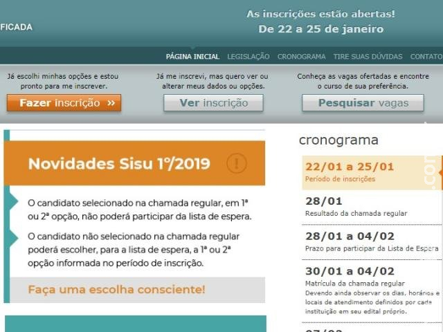 Notas de corte do Sisu serão divulgadas em quatro horários Notas de corte do Sisu serão divulgadas em quatro horários