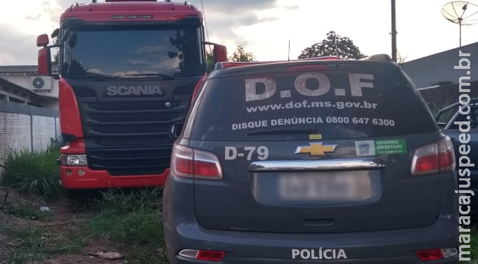 DOF recupera caminhão trator furtado em Santa Catarina DOF recupera caminhão trator furtado em Santa Catarina