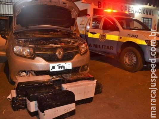 Durante perseguição, traficante abandona veículo carregado de maconha Durante perseguição, traficante abandona veículo carregado de maconha