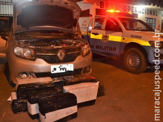 Durante perseguição, traficante abandona veículo carregado de maconha