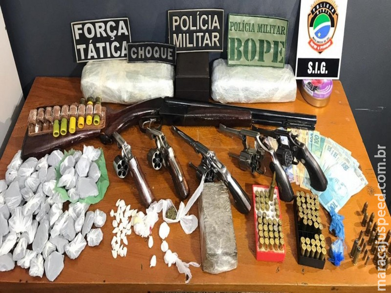 Maracaju: Operação Petra II resulta na prisão de 09 pessoas e apreensão de 06 armas de fogo Maracaju: Operação Petra II resulta na prisão de 09 pessoas e apreensão de 06 armas de fogo