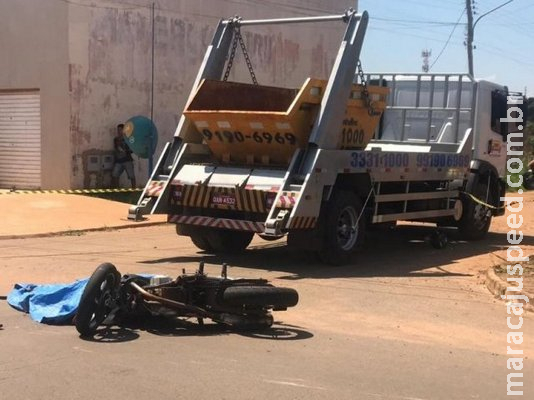 Motociclista morre ao ser atingido por caminhão, a 4ª vítima da semana