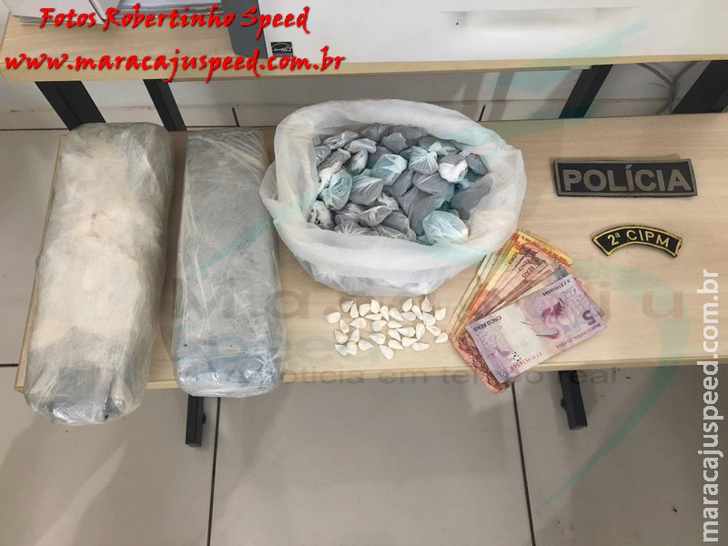 Operação Petra II: Homem e adolescente são presos com drogas e dinheiro Operação Petra II: Homem e adolescente são presos com drogas e dinheiro