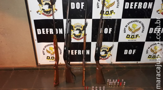 Mais quatro armas de fogo e munições foram apreendidas pelo DOF na região de Dourados