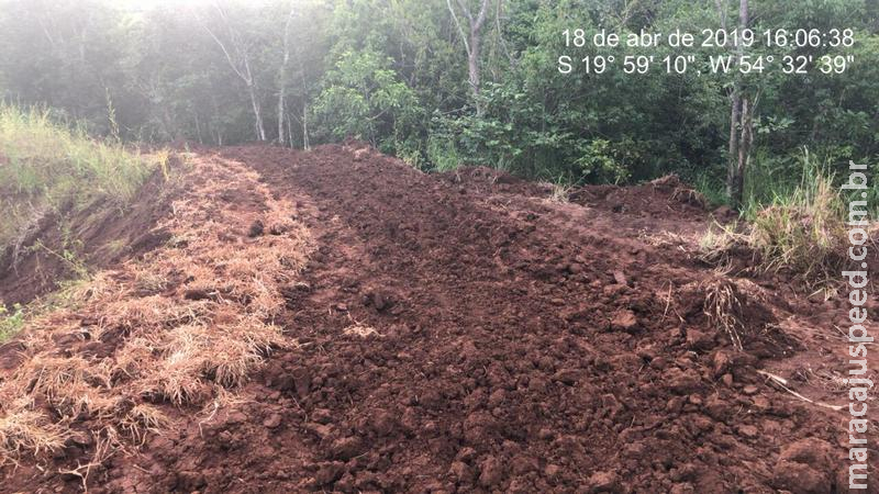 Polícia Militar Ambiental autua infrator em R$ 5 mil por degradação de matas ciliares de córrego para construir tanque de piscicultura