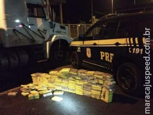 PRF apreende 159,6 quilos de cocaína escondidos em carga de ferro