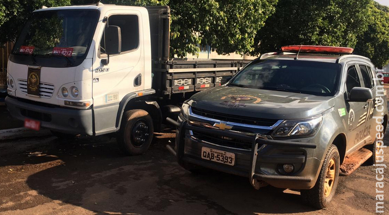 Caminhão com sinais de identificação adulterados foi apreendido pelo DOF na região de Itaquiraí Caminhão com sinais de identificação adulterados foi apreendido pelo DOF na região de Itaquiraí