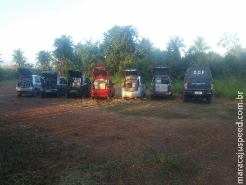 Comboio de seis veículos com mercadorias do Paraguai foram apreendidos pelo DOF na região de Maracaju Comboio de seis veículos com mercadorias do Paraguai foram apreendidos pelo DOF na região de Maracaju