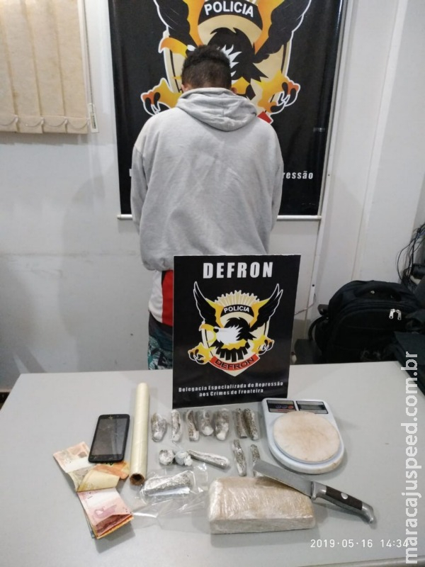Defron fecha boca de fumo e prende traficante em Dourados Defron fecha boca de fumo e prende traficante em Dourados
