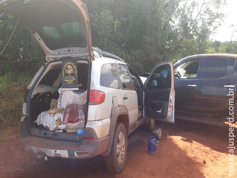 DOF apreende veículo com placas de Maracaju carregado com mais de meia tonelada de maconha e PRF prende um dos autores que havia se evadido em mata