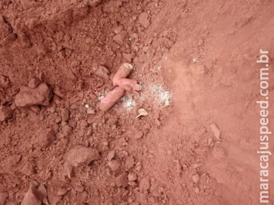 Funcionários de usina encontram explosivos durante manutenção em estrada Funcionários de usina encontram explosivos durante manutenção em estrada