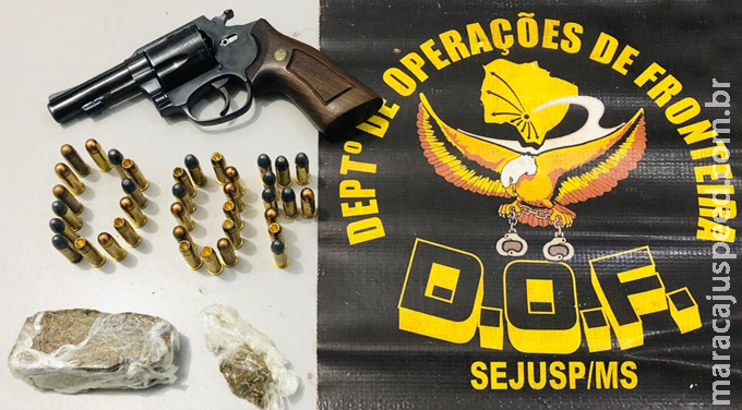 Homem é preso pelo DOF com arma de fogo e munições na região de NaviraíHomem é preso pelo DOF com arma de fogo e munições