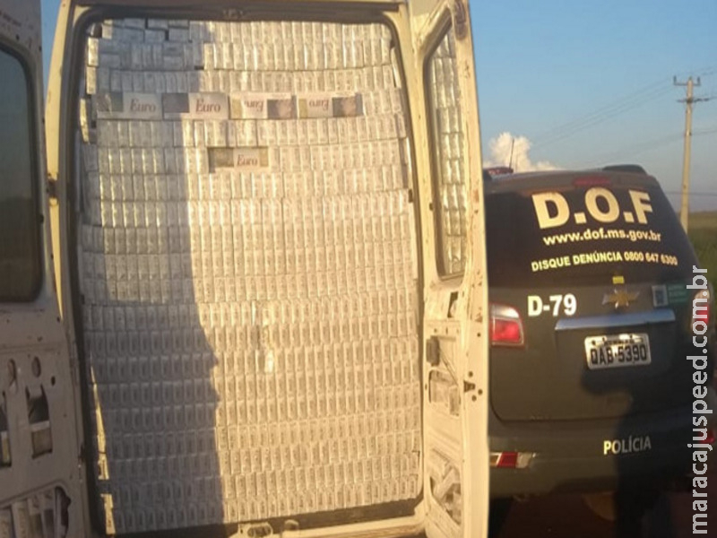 Veículo carregado com 7 mil pacotes de cigarros que seguia para Goiânia foi apreendido pelo DOF na região de Maracaju Veículo carregado com 7 mil pacotes de cigarros que seguia para Goiânia foi apreendido pelo DOF na região de Maracaju