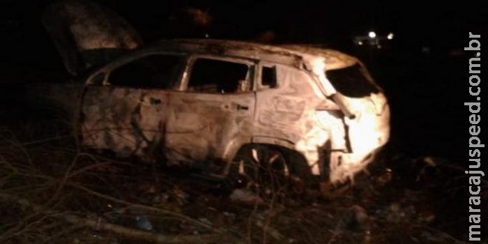 Veículo usado em chacina é encontrado incendiado em Pedro Juan