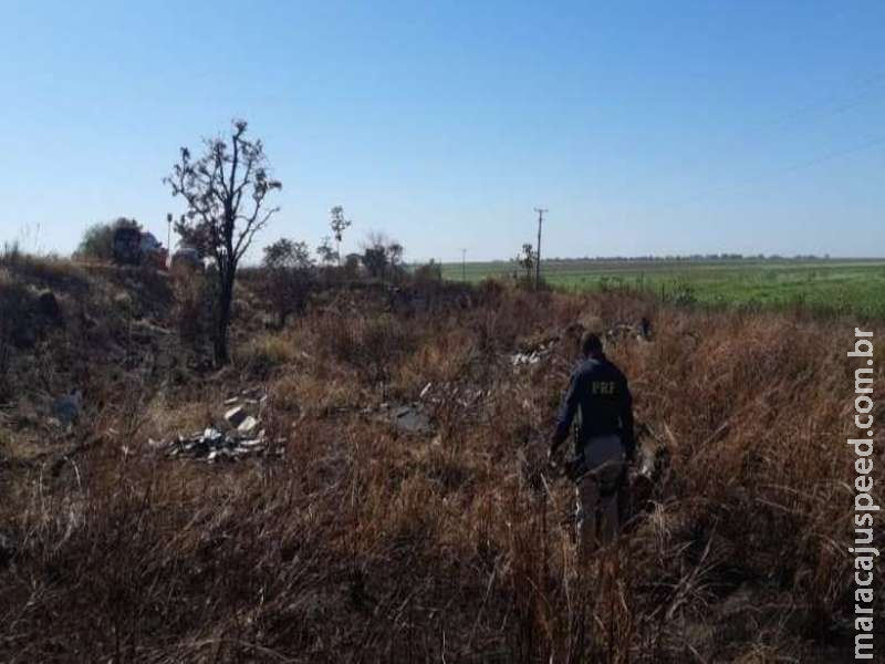 Homem capota veículo com mais de 700kg de maconha durante fuga