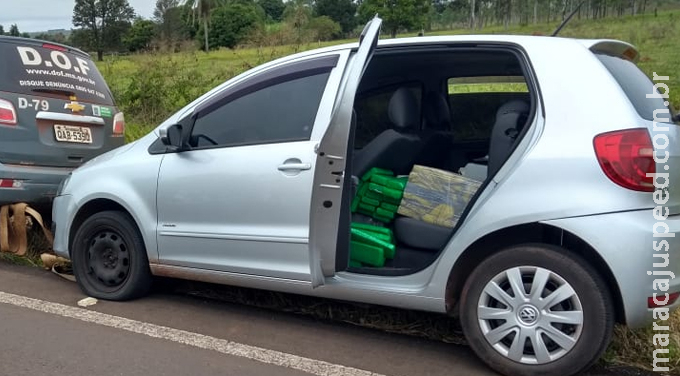Veículo furtado em Curitiba foi apreendido pelo DOF com quase 400 quilos de drogas