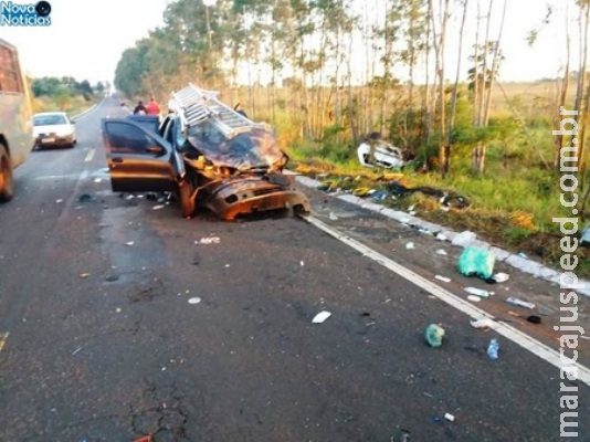 Colisão frontal em rodovia tem um morto e três pessoas feridas 