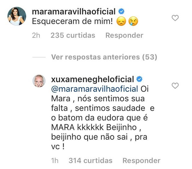 Mara Maravilha diz que foi esquecida em reencontro e Xuxa ironiza Mara Maravilha diz que foi esquecida em reencontro e Xuxa ironiza