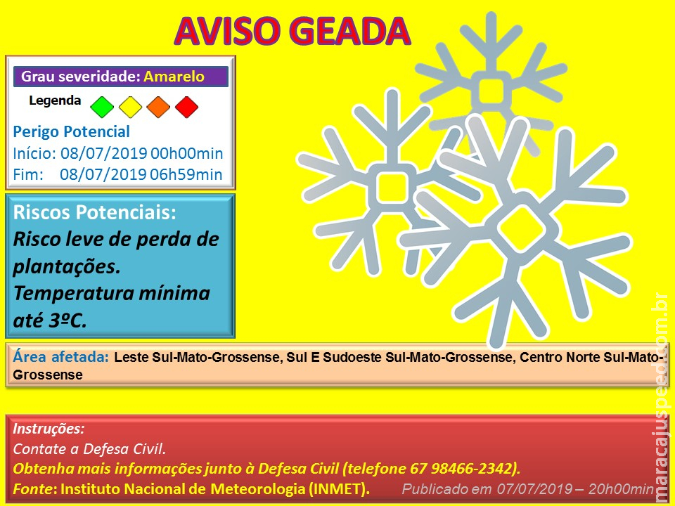 Maracaju: Aviso de Geada