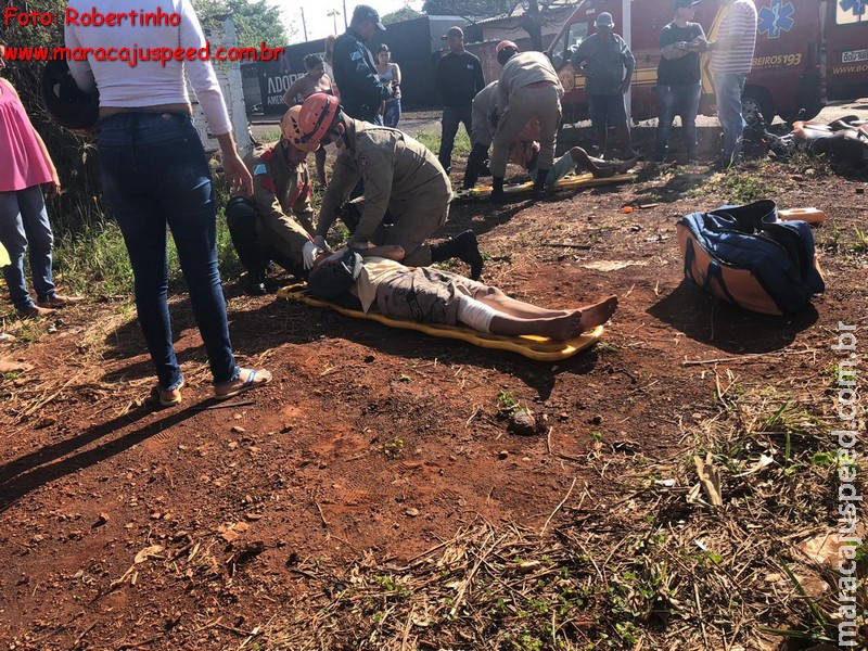 Maracaju: Colisão entre motocicleta e ônibus na Vila Juquita Maracaju: Colisão entre motocicleta e ônibus na Vila Juquita
