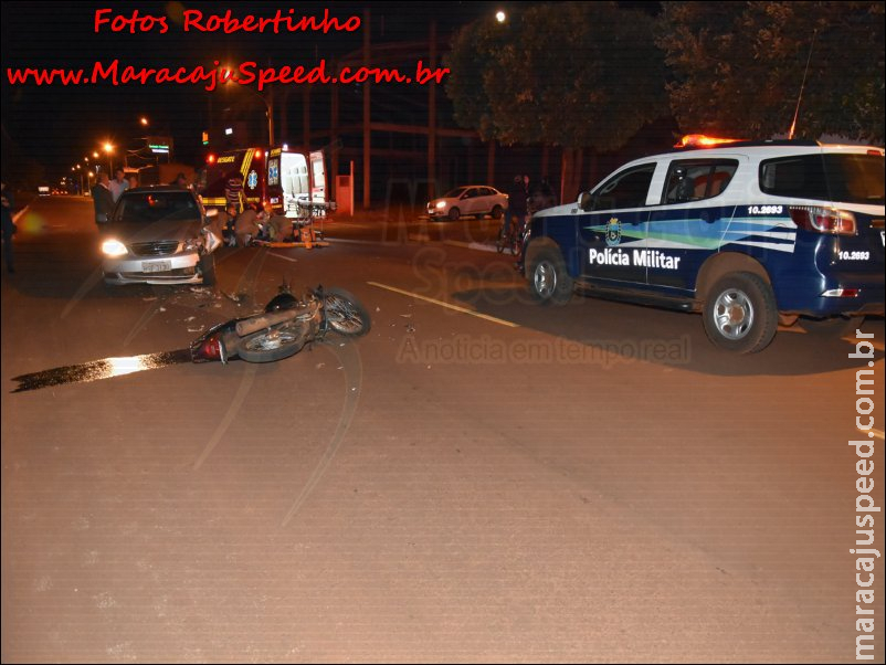 Maracaju: Grave acidente de colisão frontal entre e veículo e motocicleta Maracaju: Grave acidente de colisão frontal entre e veículo e motocicleta