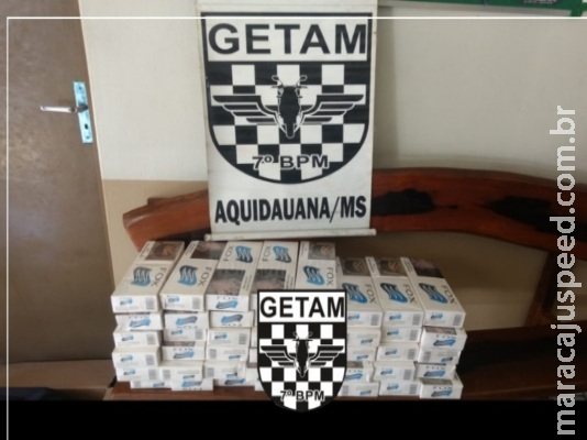 Militares apreendem 45 pacotes de cigarros contrabandeados em Anastácio Militares apreendem 45 pacotes de cigarros contrabandeados em Anastácio