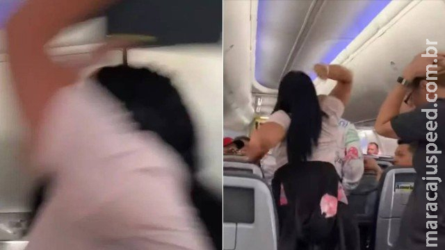 Mulher provoca confusão a bordo de avião após golpear com laptop o namorado, 