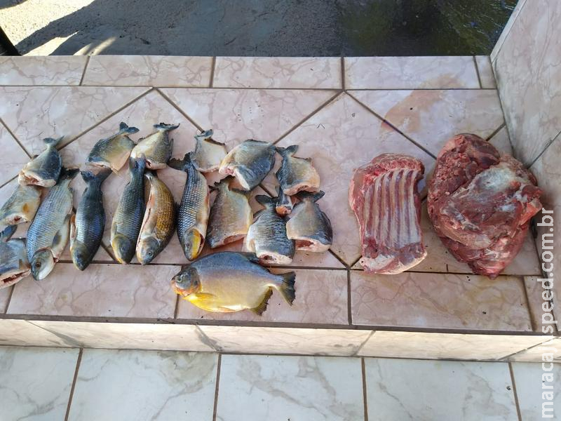 PMA prende pescador com carne de porco silvestre e pescado ilegal em ônibus de turistas mineiros