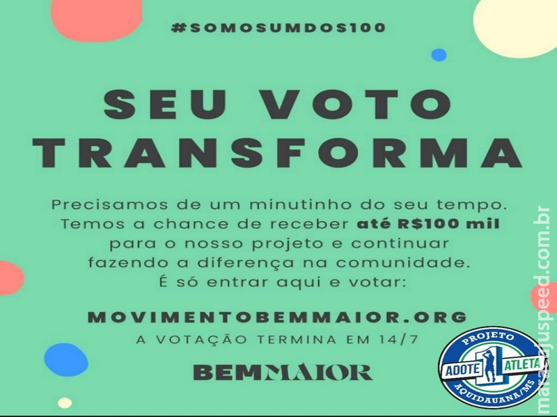 Projeto social de MS concorre à doação de programa promovido por Luciano Huck Projeto social de MS concorre à doação de programa promovido por Luciano Huck