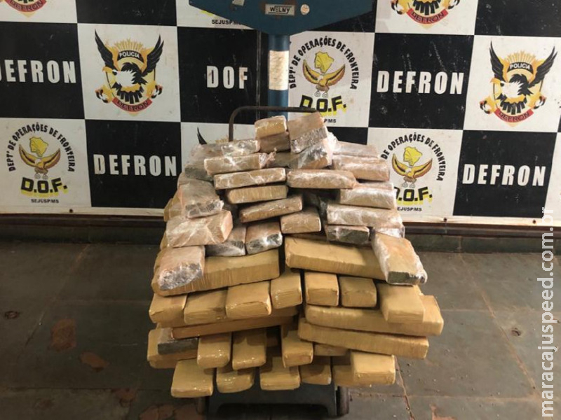 Veículo com mais de 100 quilos de droga que iria para Campo Grande foi apreendido pelo DOF na região de Maracaju