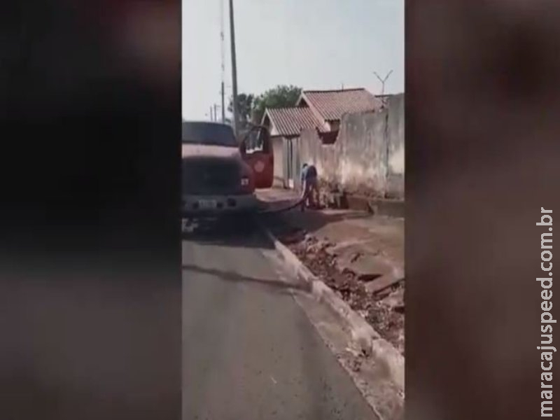 Caminhão-Pipa é visto furtando água de hidrante no Jardim Seminário 